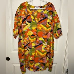 Vintage Multicolored Romper with Beaded Details